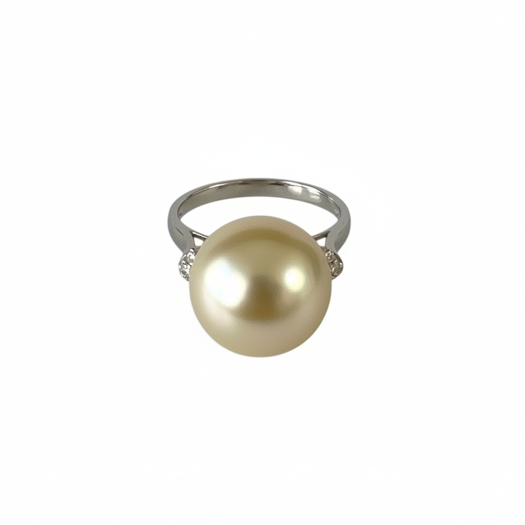 Golden Pearl Ring - Front View