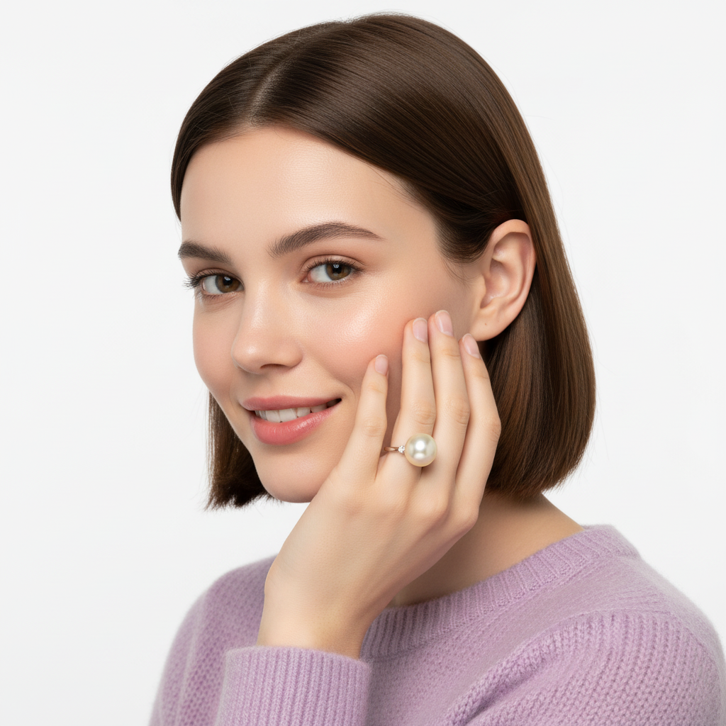 Golden Pearl Ring - Model 3