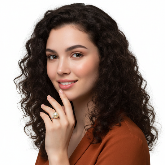 Golden Pearl Ring - Model 4