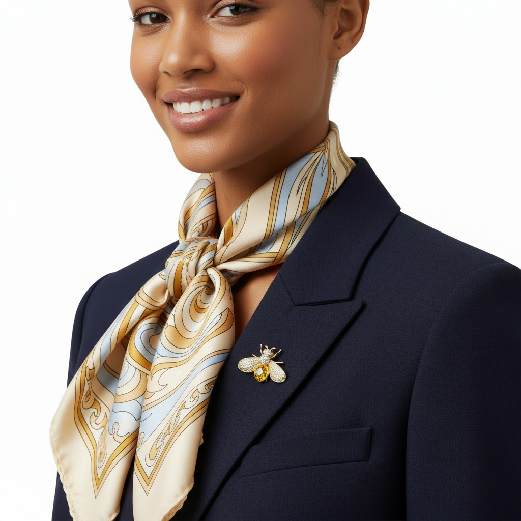 Honey Bee Brooch New Model with Scarf