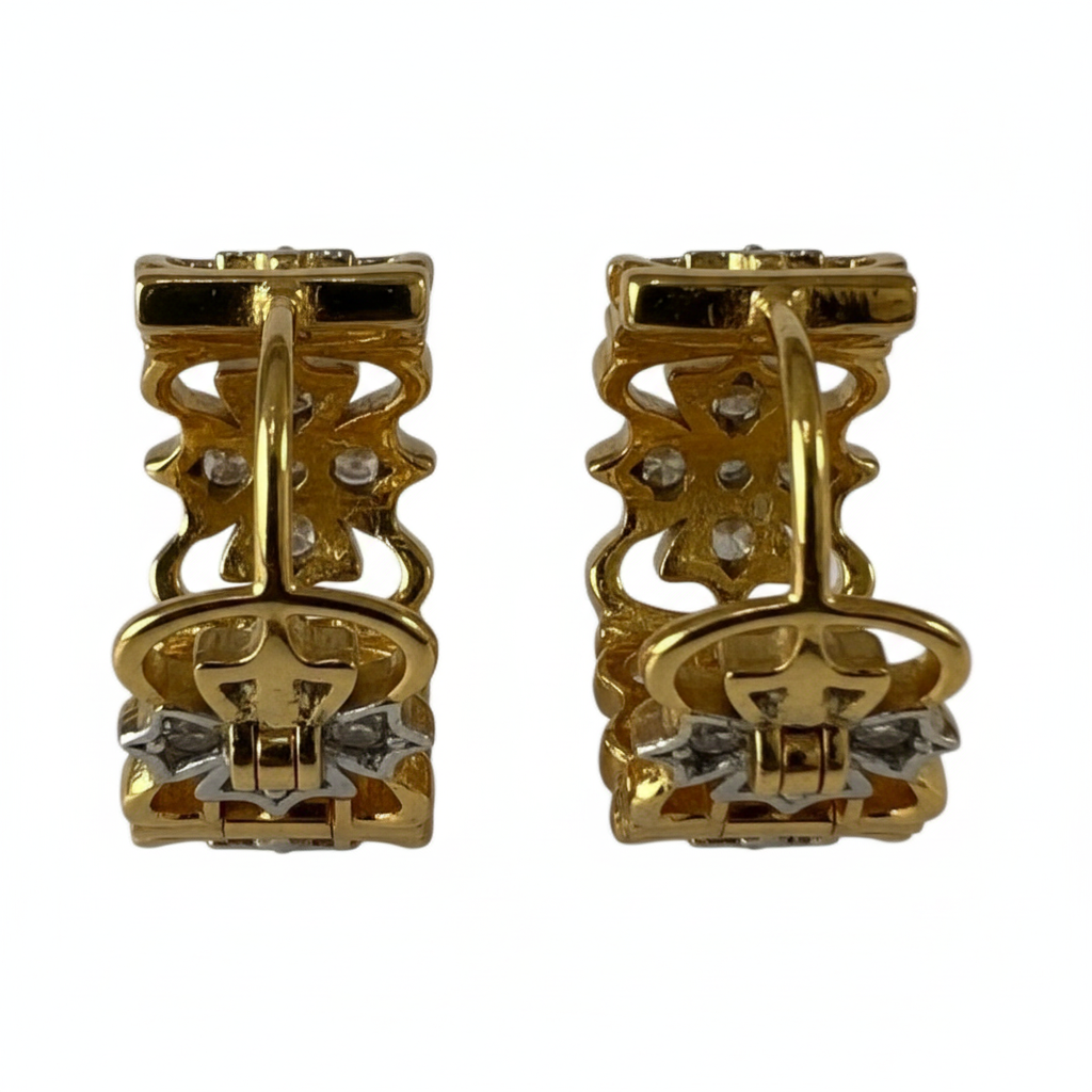 أقراط TAAZLUXE™ S925 حلقية الشكل مرصعة بالزركون | مطلية بذهب عيار 18 قيراط