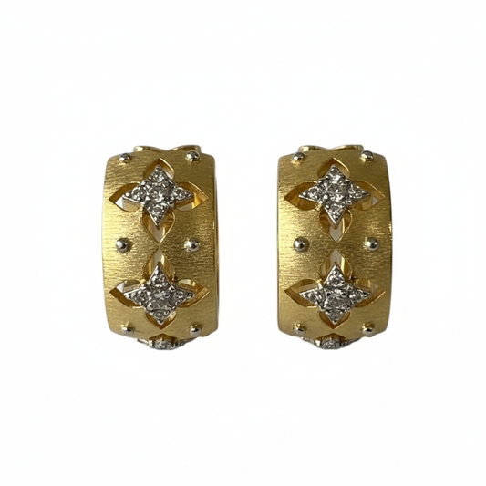 Huggie Hoops CZ Gold - Front View