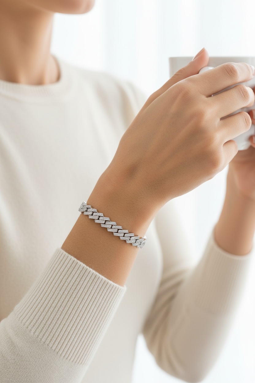 Ladies Thin Baguette - White