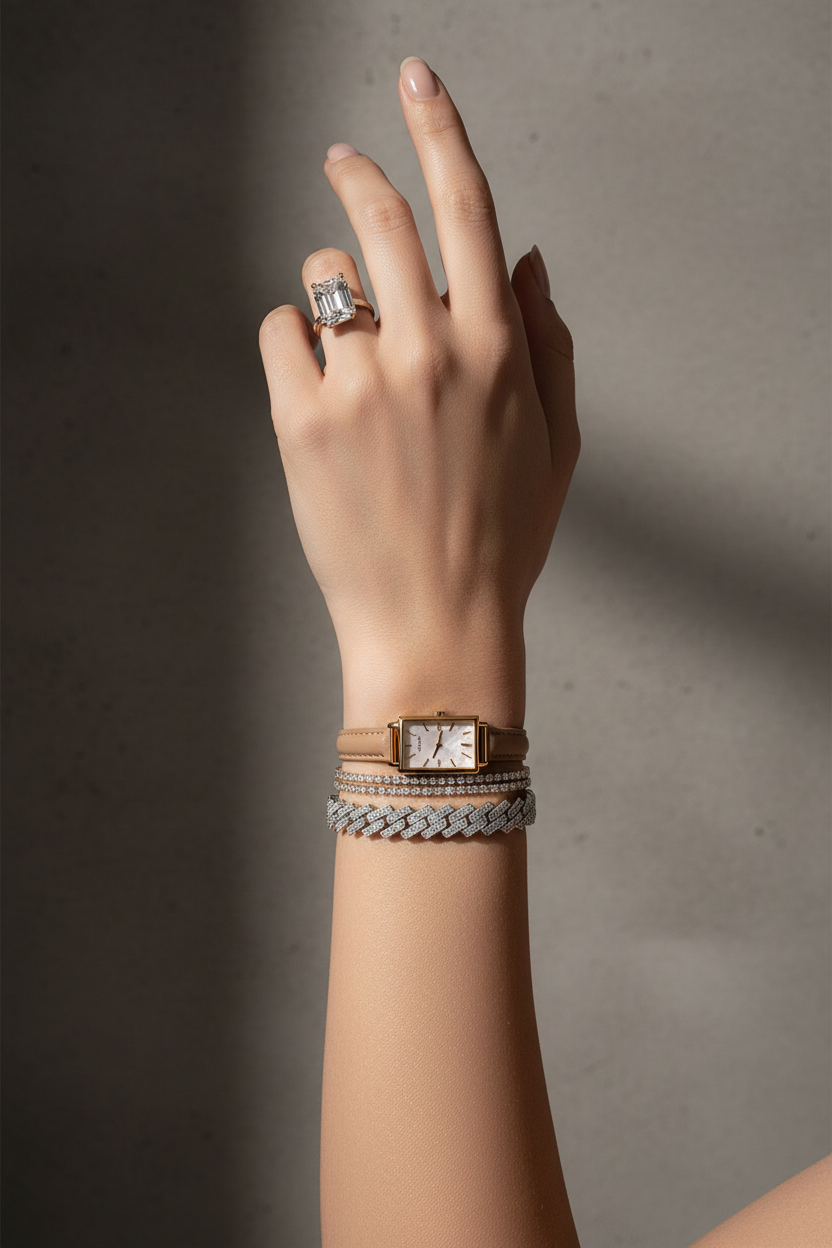 Ladies Thin Baguette - With Watch