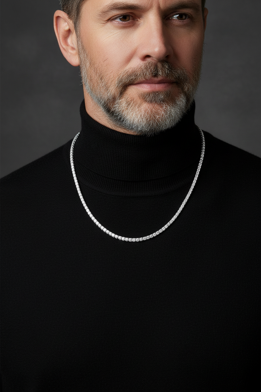 Male Model in Black Turtleneck - 4mm/60cm