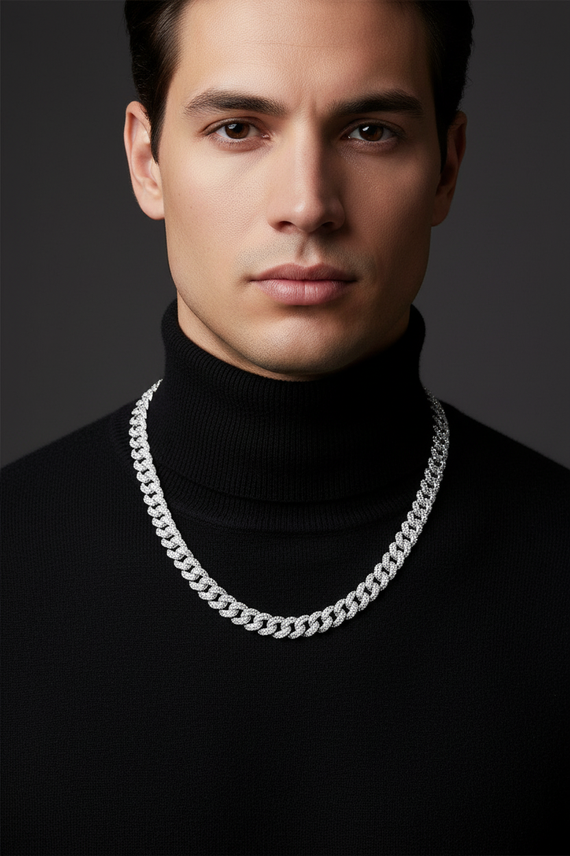 Male Model in Black Turtleneck - Diamond Chain