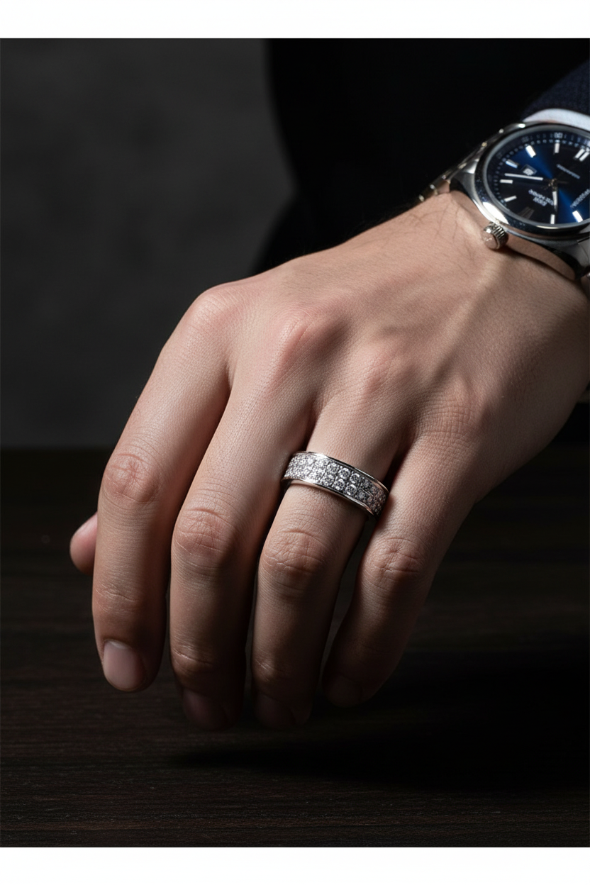 Men's Silver Ring - With Watch