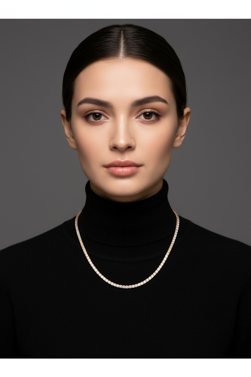 Model in Black Turtleneck - 4mm/55cm