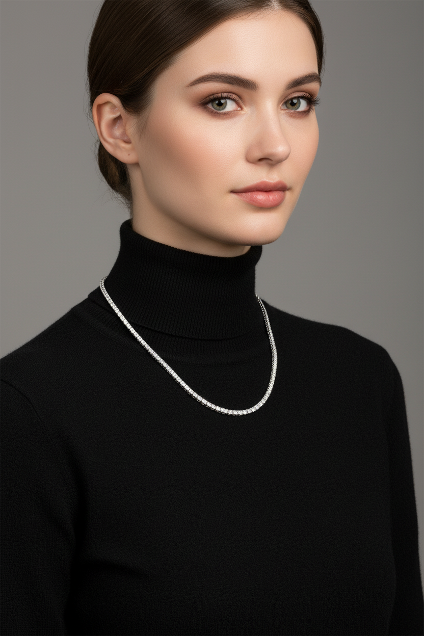 Model in Black Turtleneck - 4mm/60cm