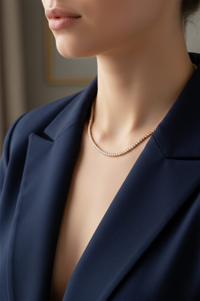 Model in Navy Blazer - 4mm/45cm