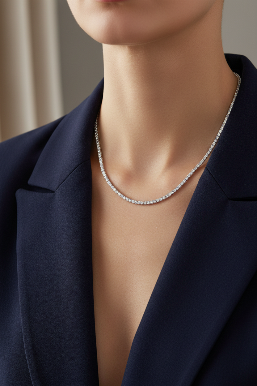 Model in Navy Blazer - 4mm/45cm