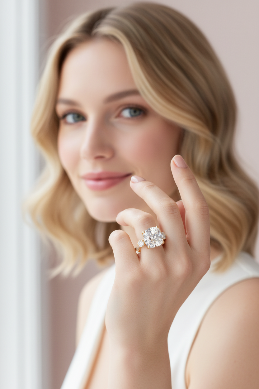 Model smiling close-up