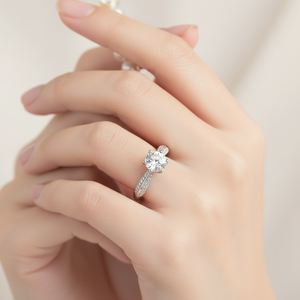 Pavé Engagement Ring - Close Detail