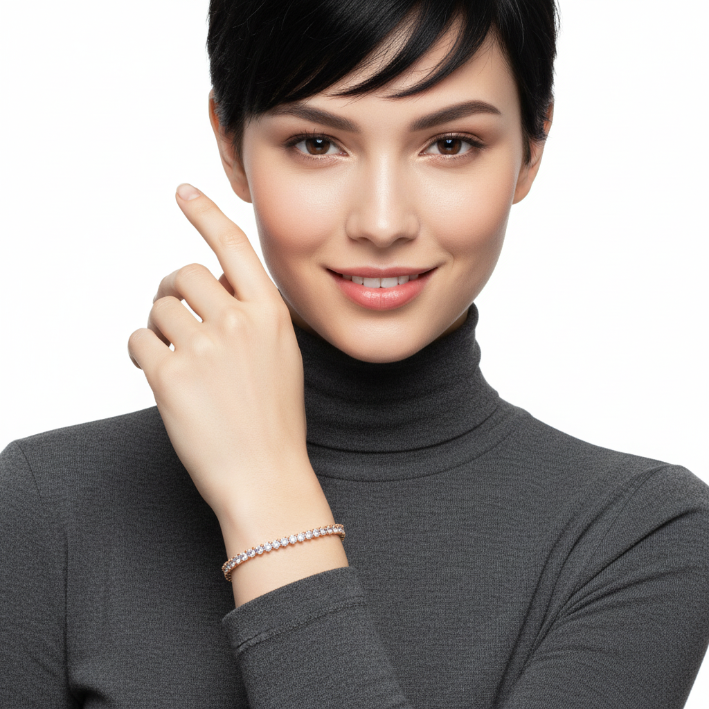 Rose Gold Tennis Bracelet Reference Match - Model 5