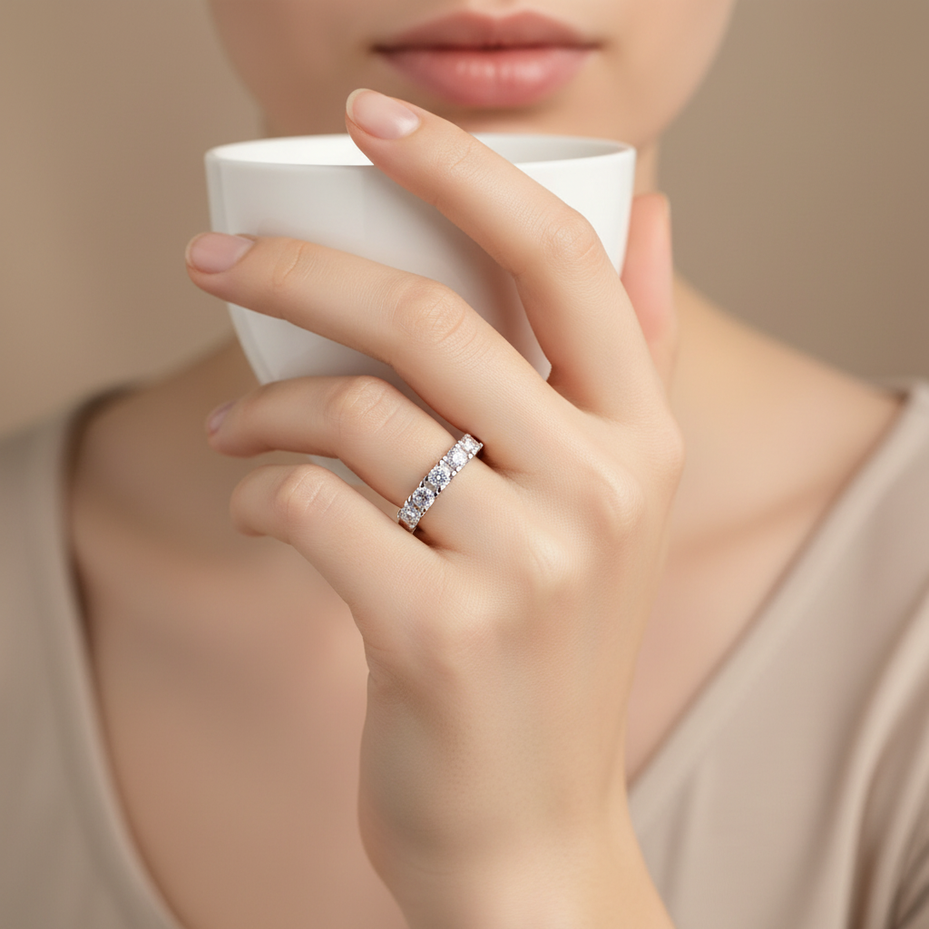 Seven-Stone Anniversary Band - Beige