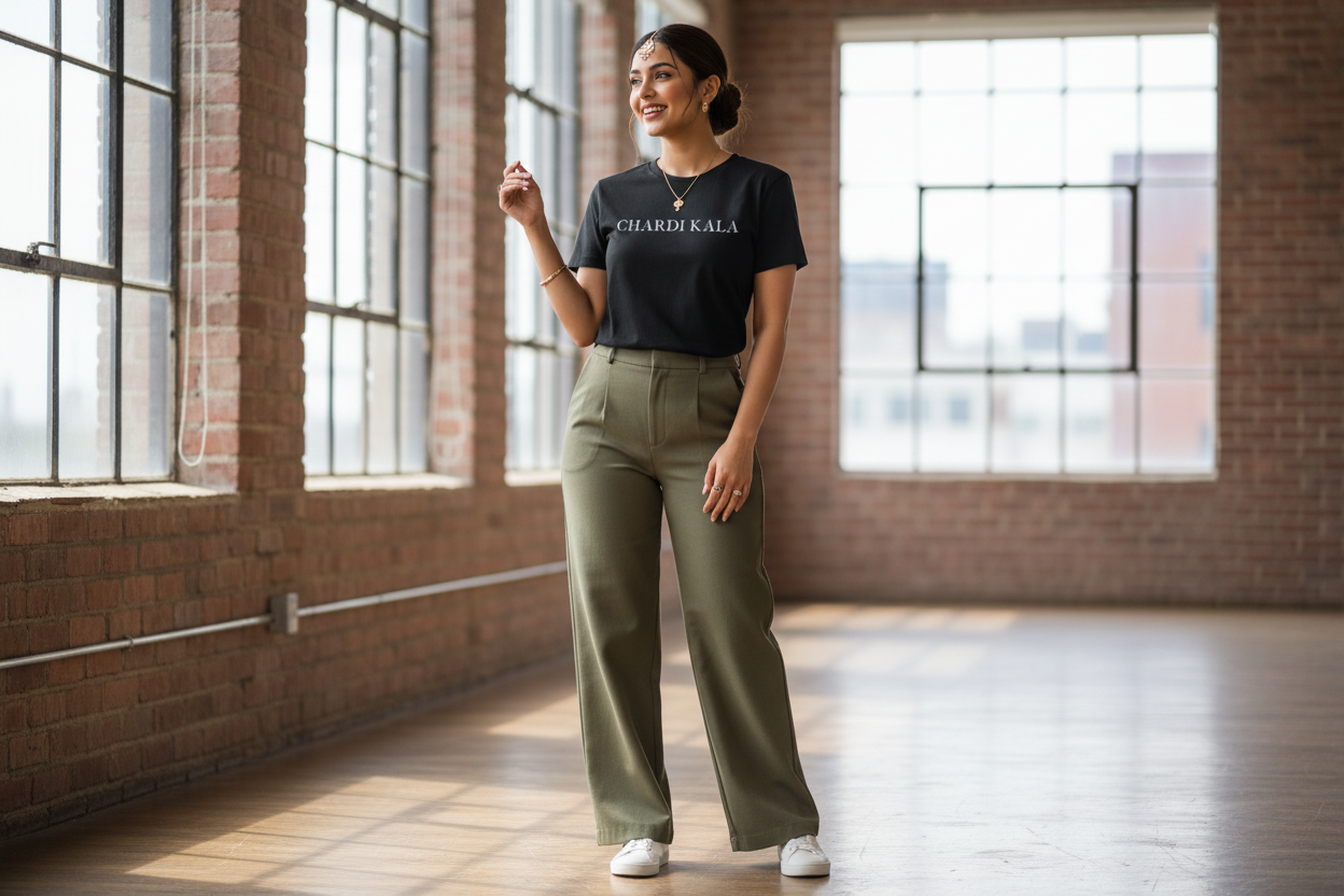 Sikh Female Model - CHARDI KALA T-shirt
