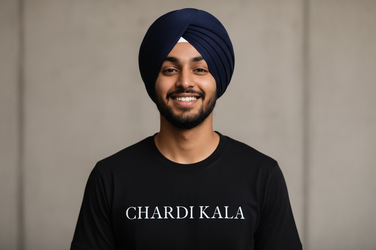 Sikh Model Close-up - CHARDI KALA T-shirt