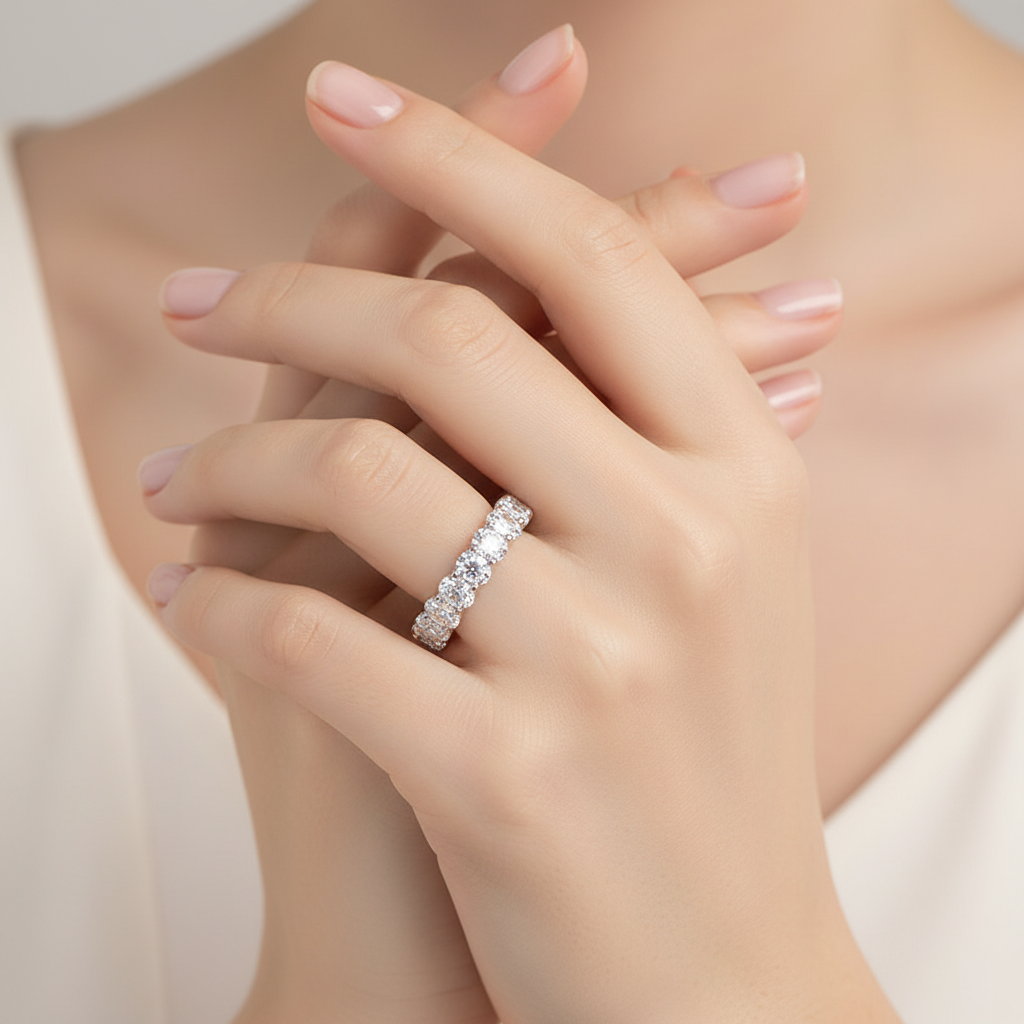 Silver Eternity Band - Close Detail