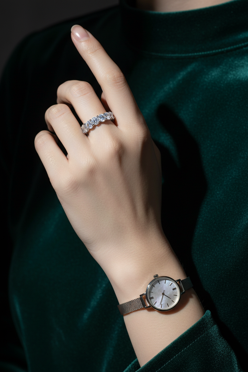 Silver Eternity Band - With Watch