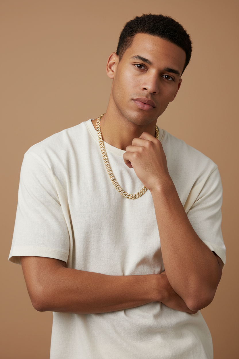 Slim Gold Chain - 55cm Beige