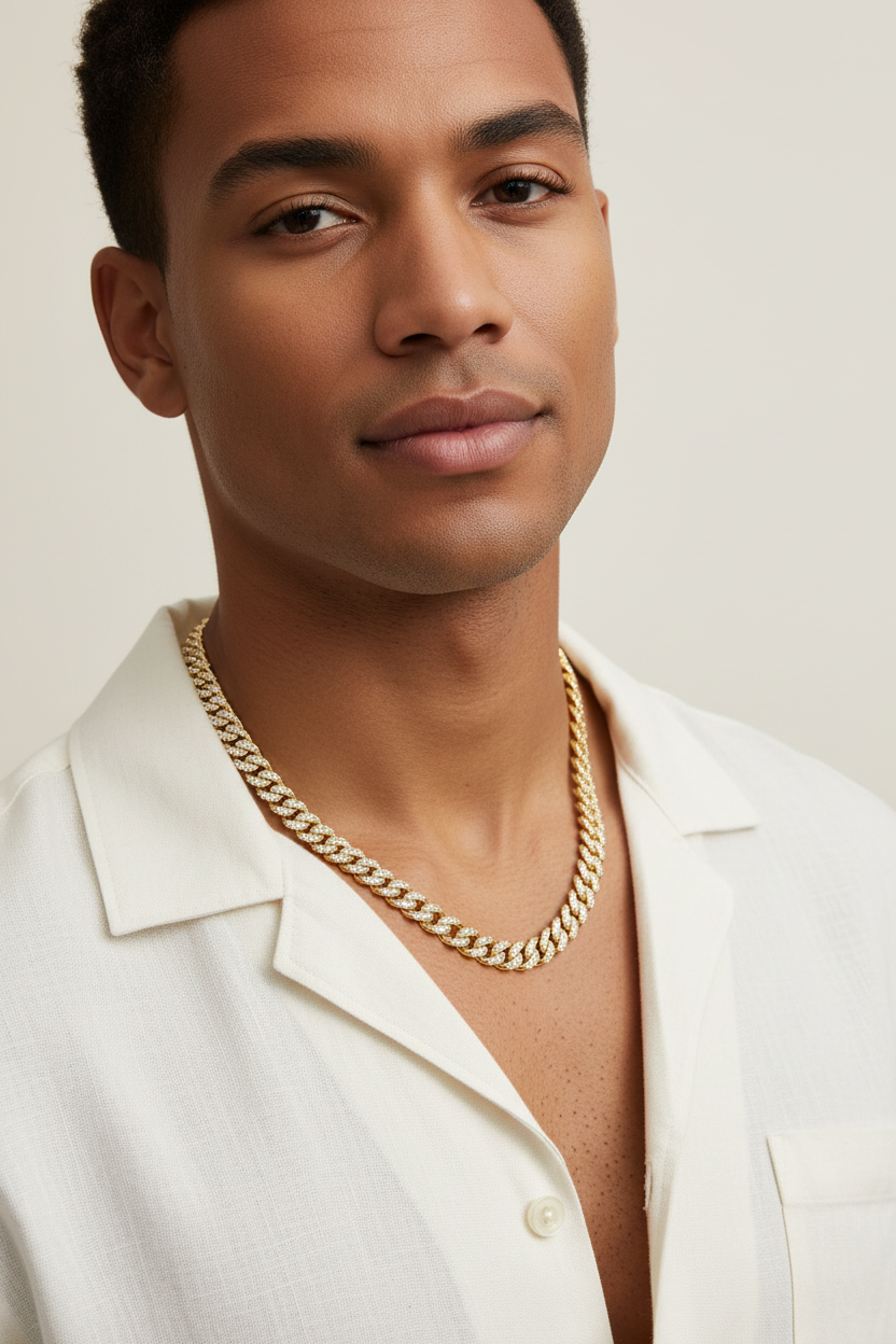 Slim Gold Chain - 60cm Cream