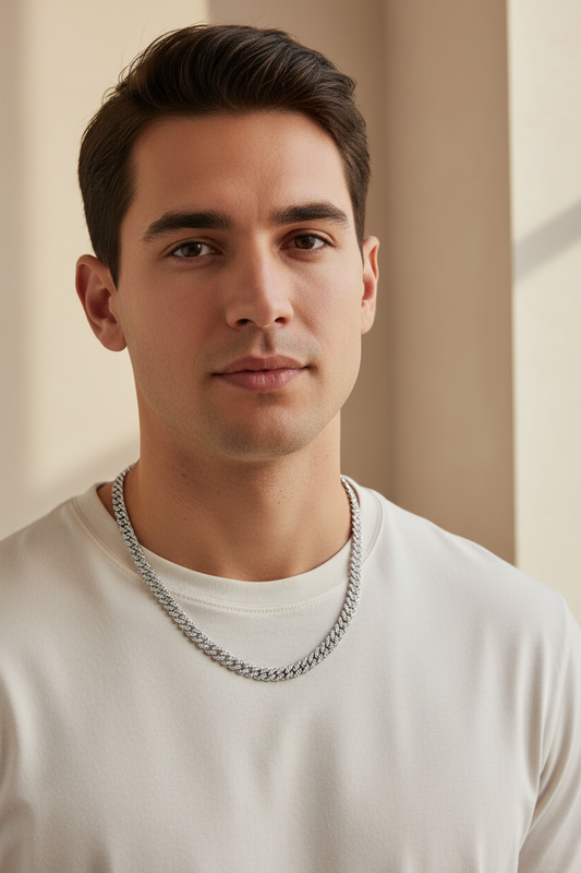 Slim Silver Chain - 45cm Beige