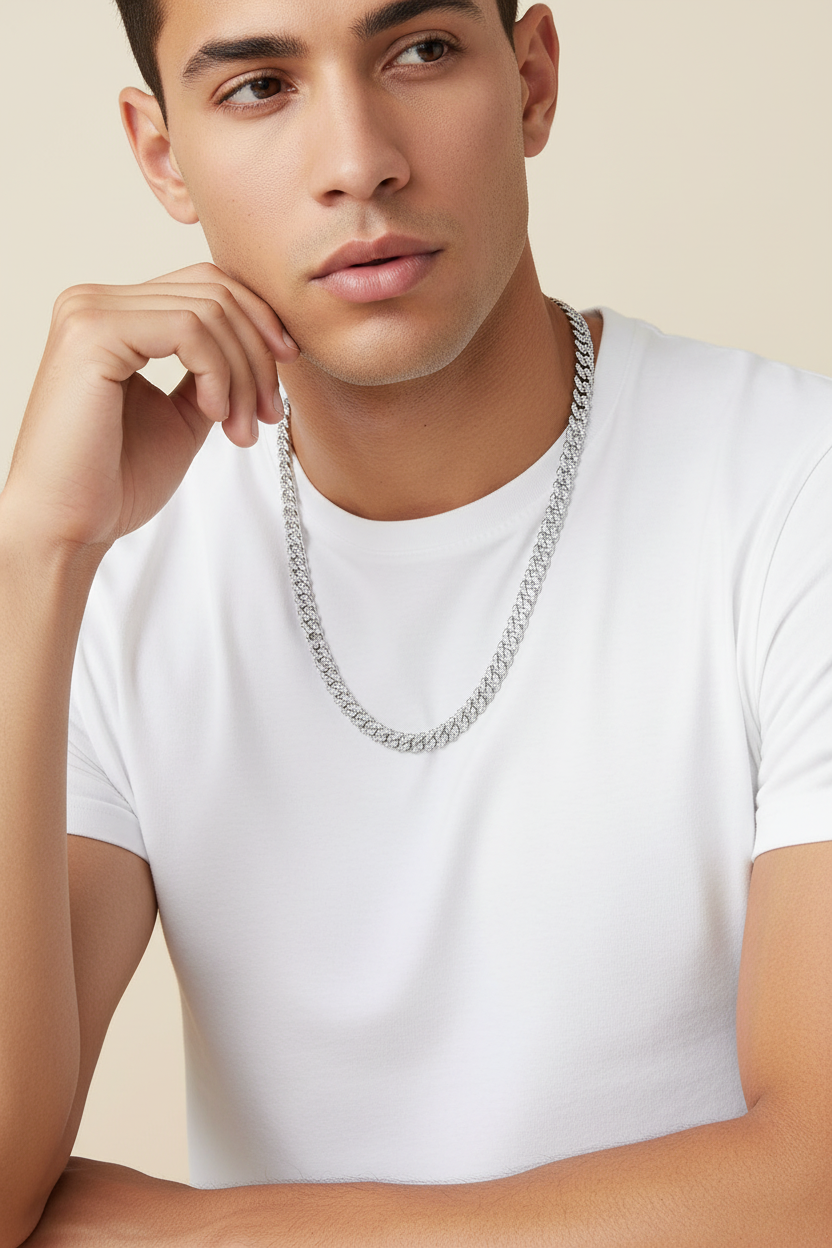 Slim Silver Chain - 60cm Cream