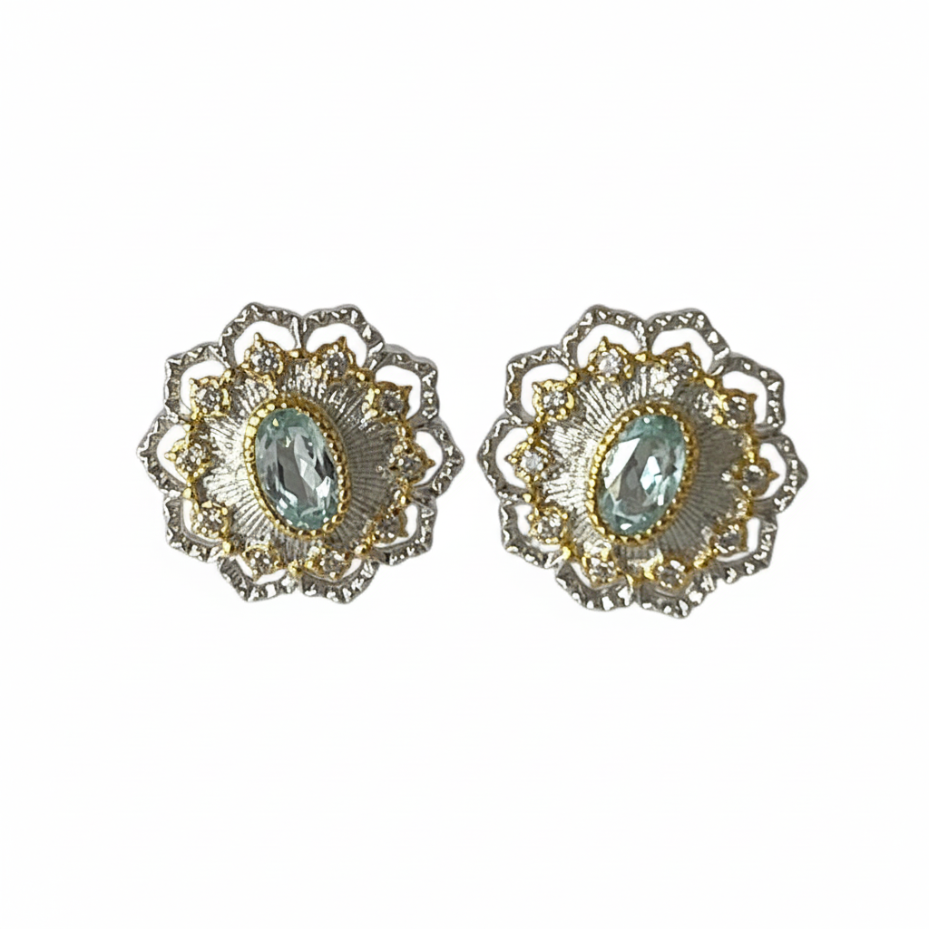 Snowflake Studs 18KW - Front Face Only