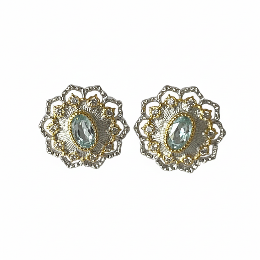 Snowflake Studs 18KW - Front Face Only