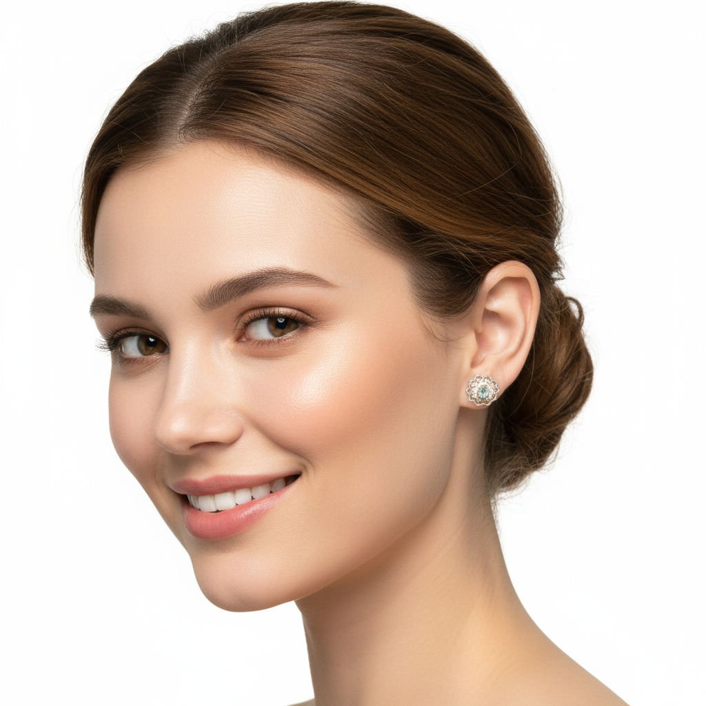 Snowflake Studs 18KW - Model 1 New