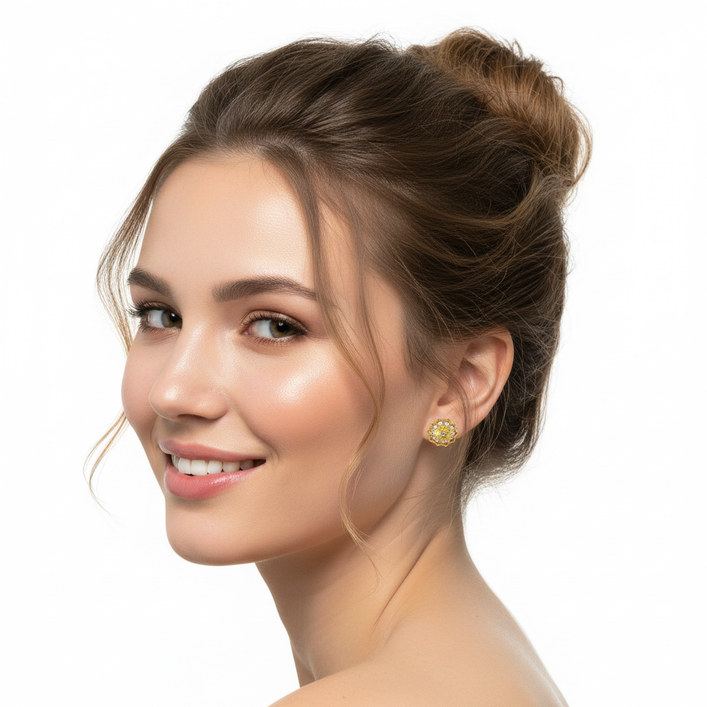 Snowflake Studs 18KY - Model 1