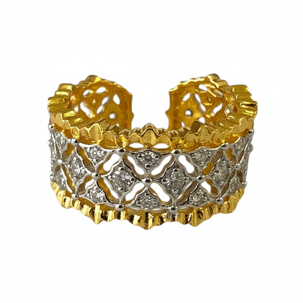 Two-Tone Filigree Ring - Front View