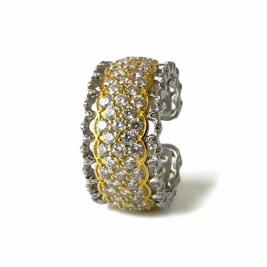 Two-Tone Filigree Ring Gold Black - Standing