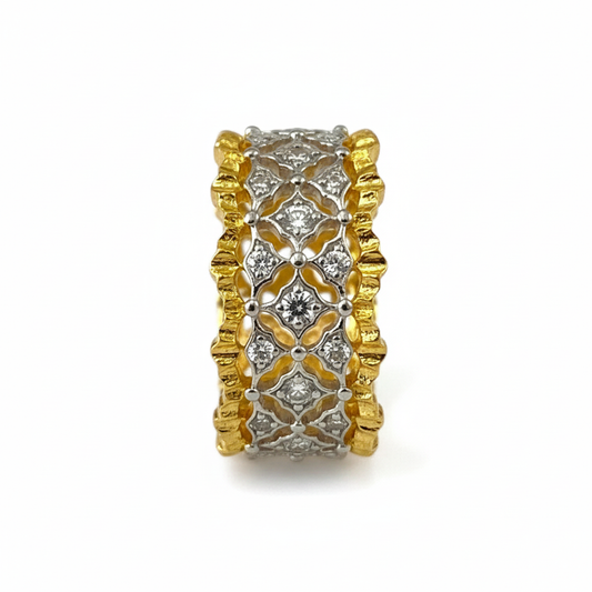 Two-Tone Filigree Ring - Standing