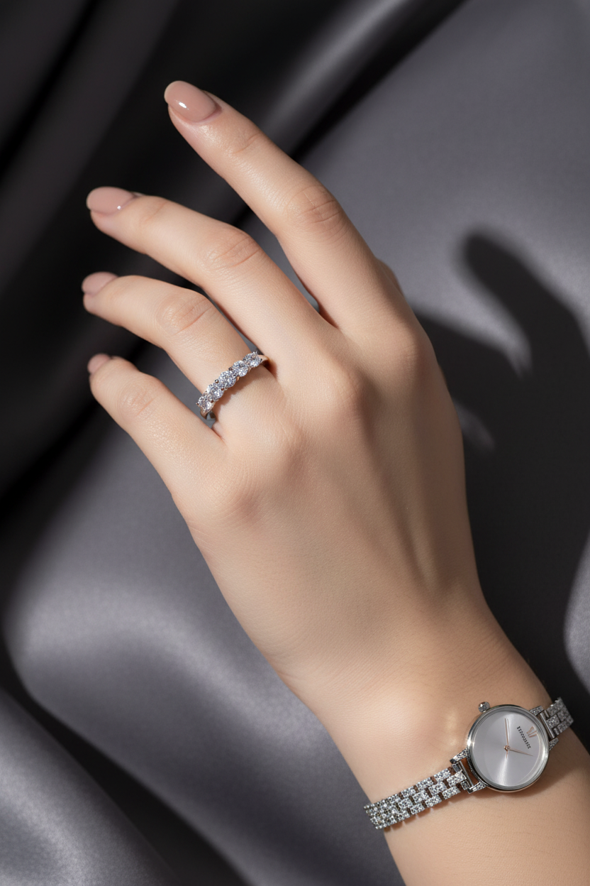 Ultra-Slim Five-Stone - With Watch