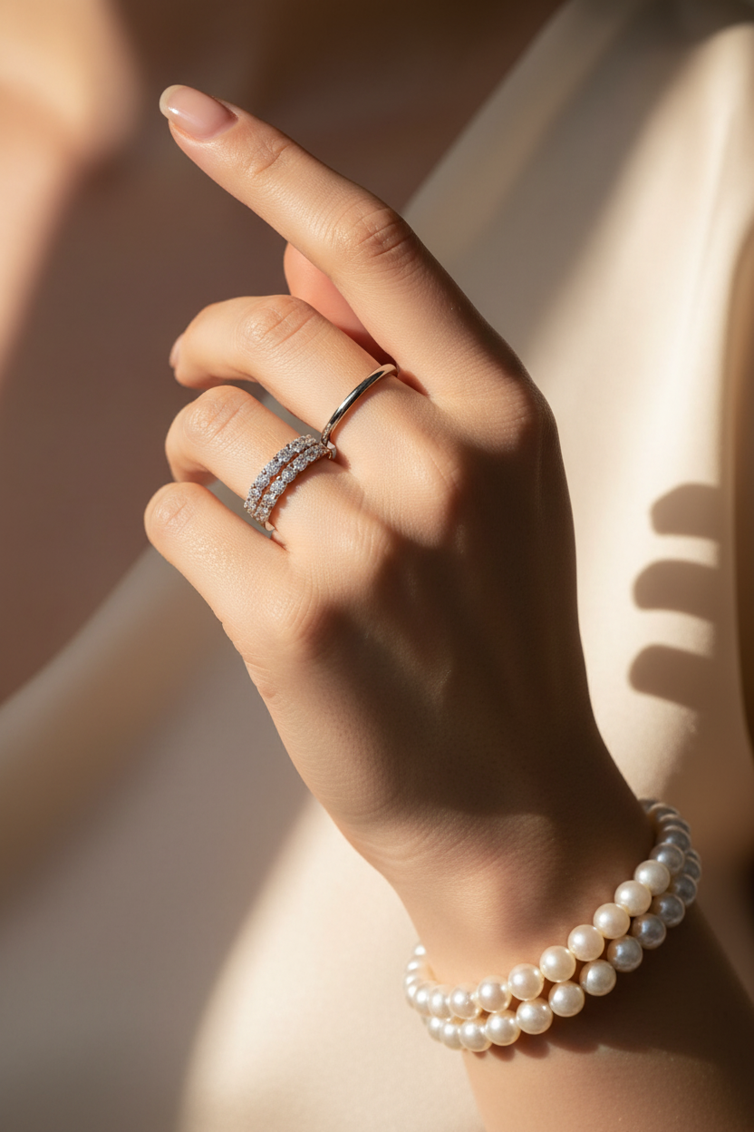 Ultra-Thin Half Eternity - With Bracelet