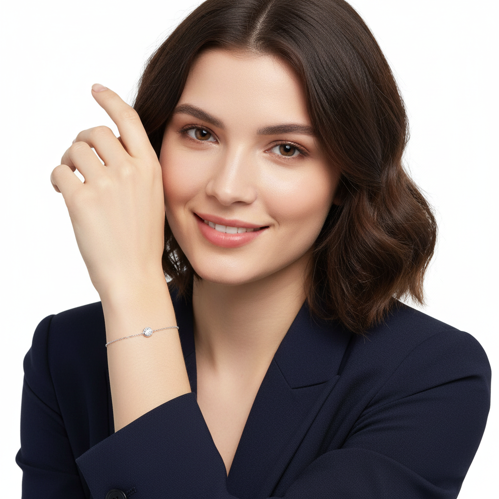 White Gold CZ Bracelet - Model 2