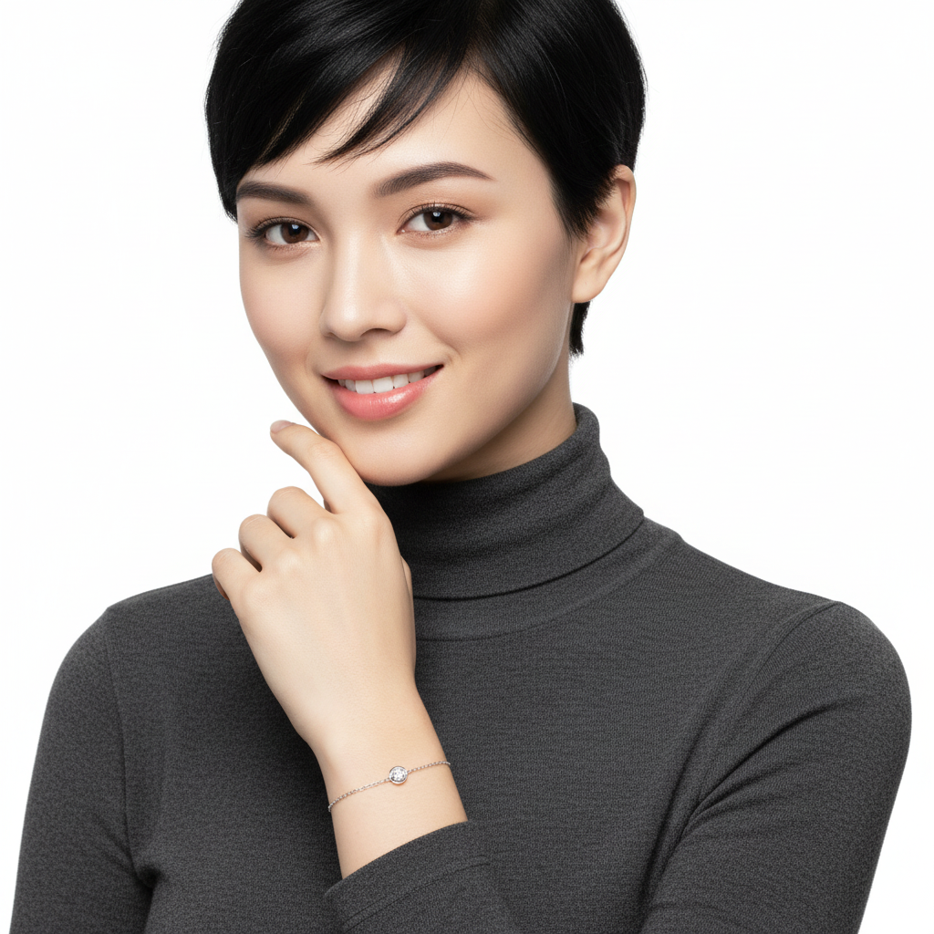 White Gold CZ Bracelet - Model 5