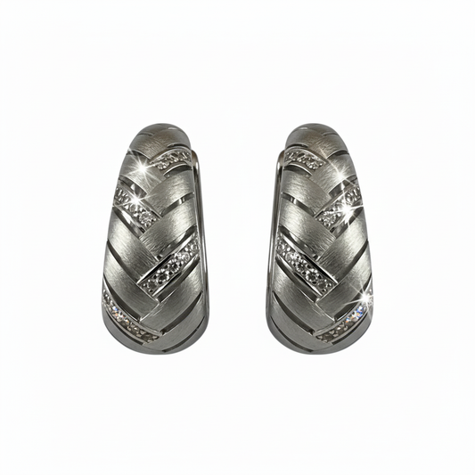 White Gold Huggie Hoops Enhanced