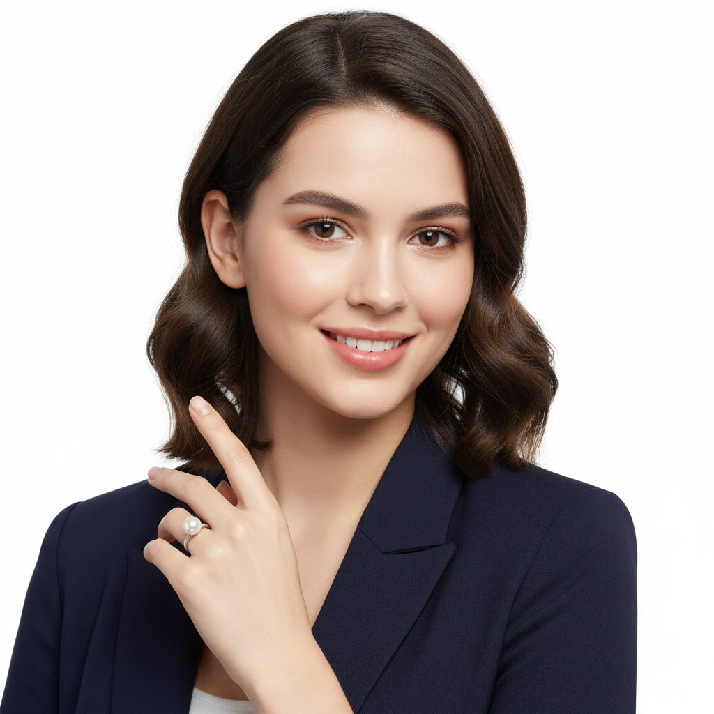 White Pearl Ring - Model 2