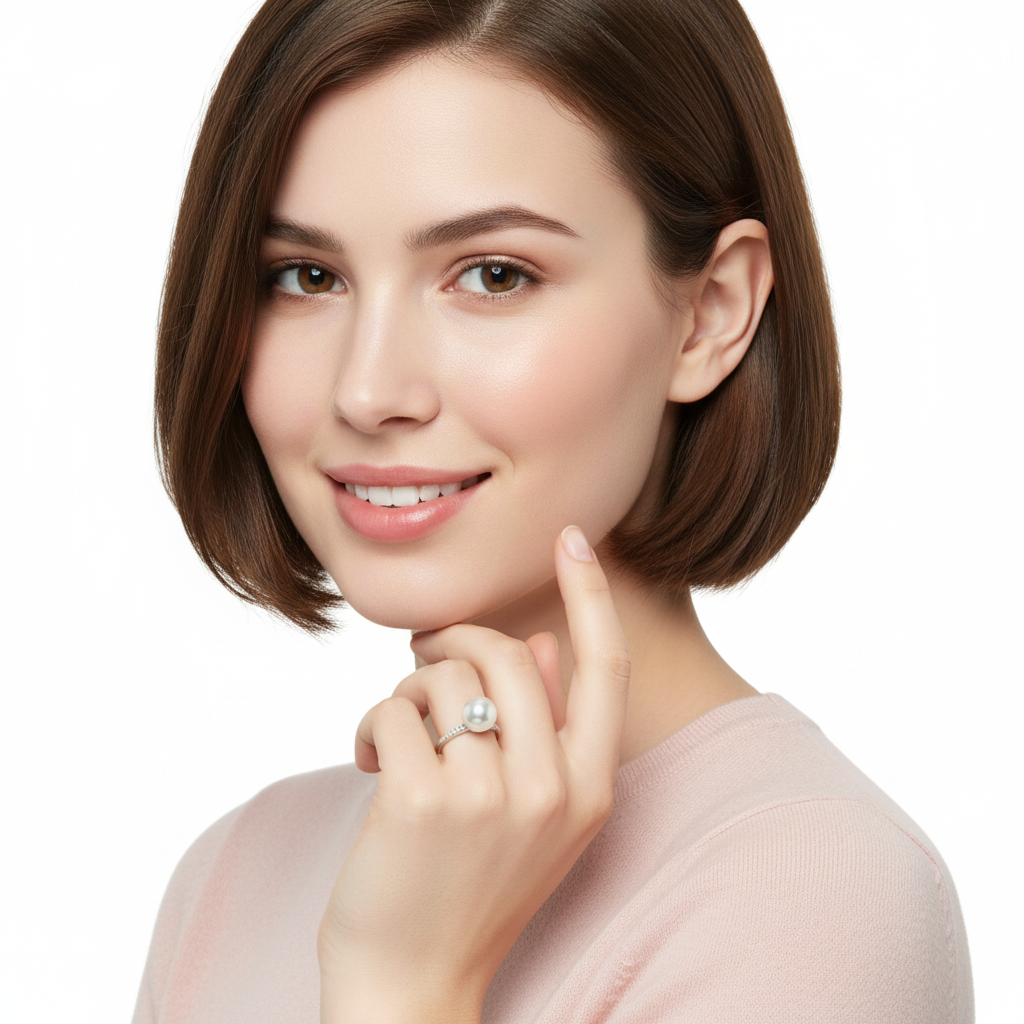 White Pearl Ring - Model 3