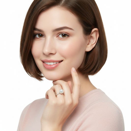 White Pearl Ring - Model 3