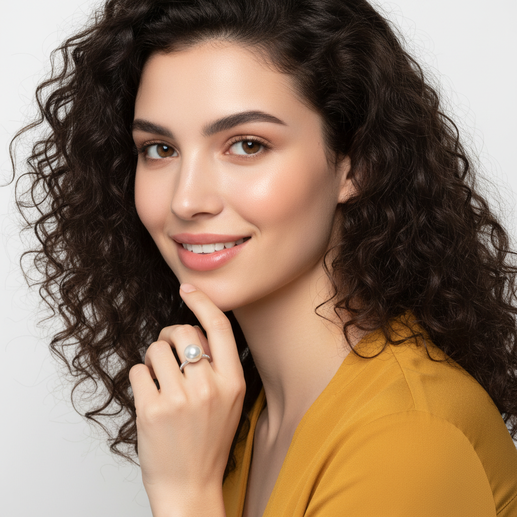 White Pearl Ring - Model 4