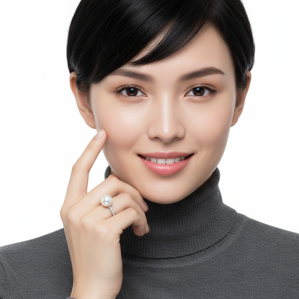 White Pearl Ring - Model 5