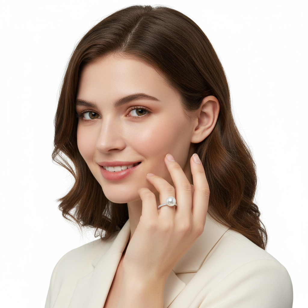 White Pearl Ring - Model 6