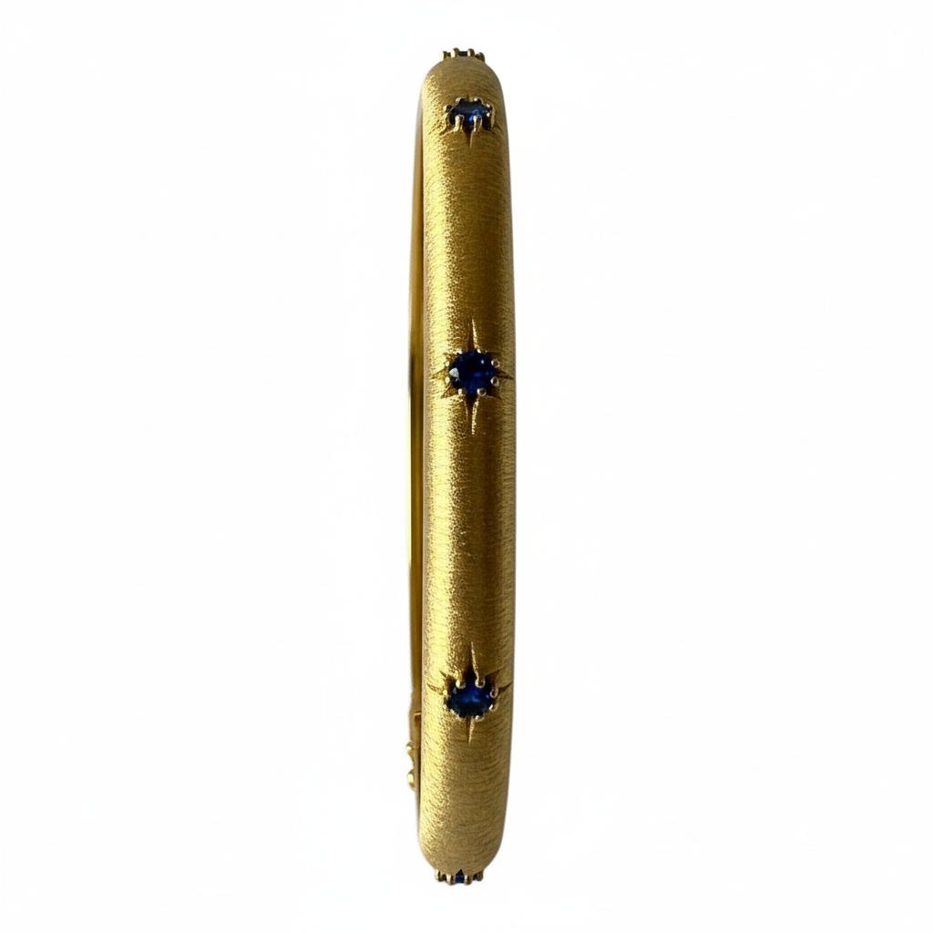TAAZLUXE™ S925 Bangle with Blue CZ | 18KY Gold Vermeil