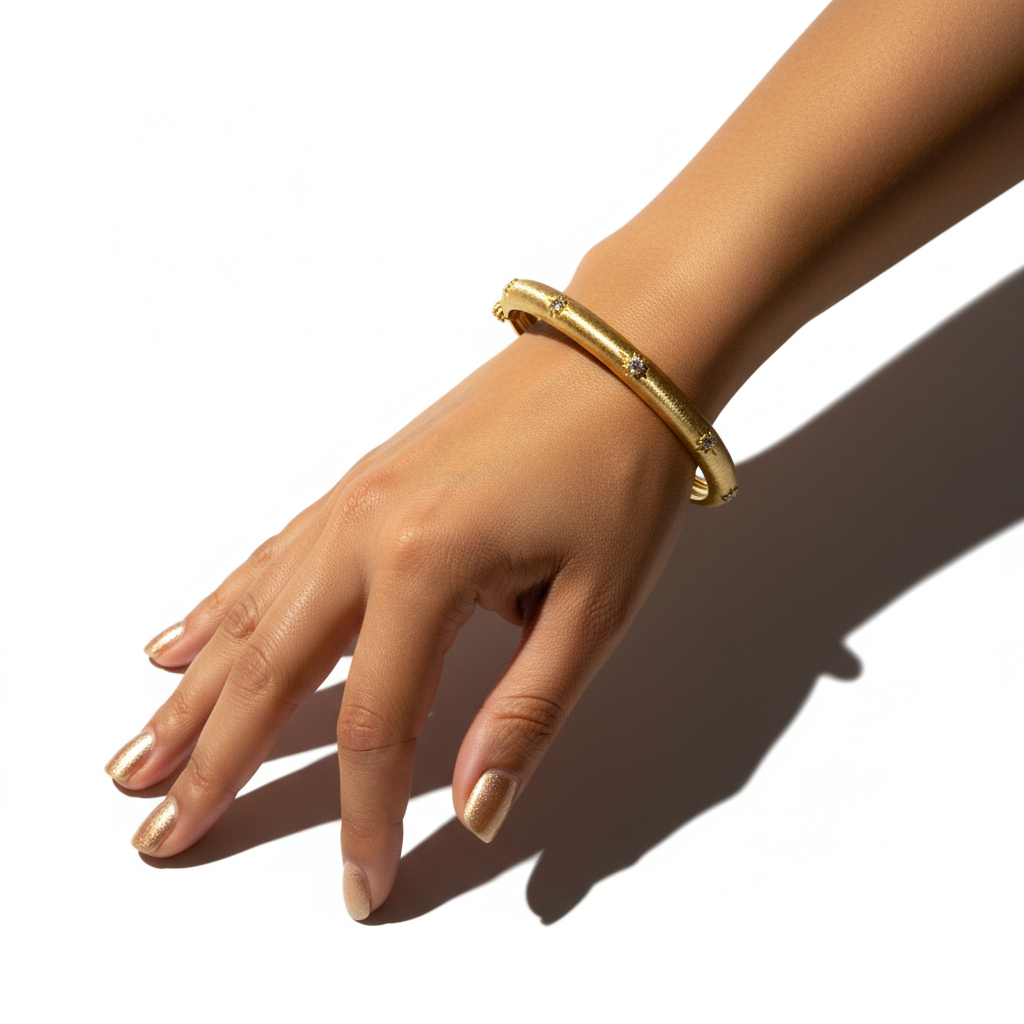 TAAZLUXE™ S925 Bangle with CZ | 18KY Gold Vermeil