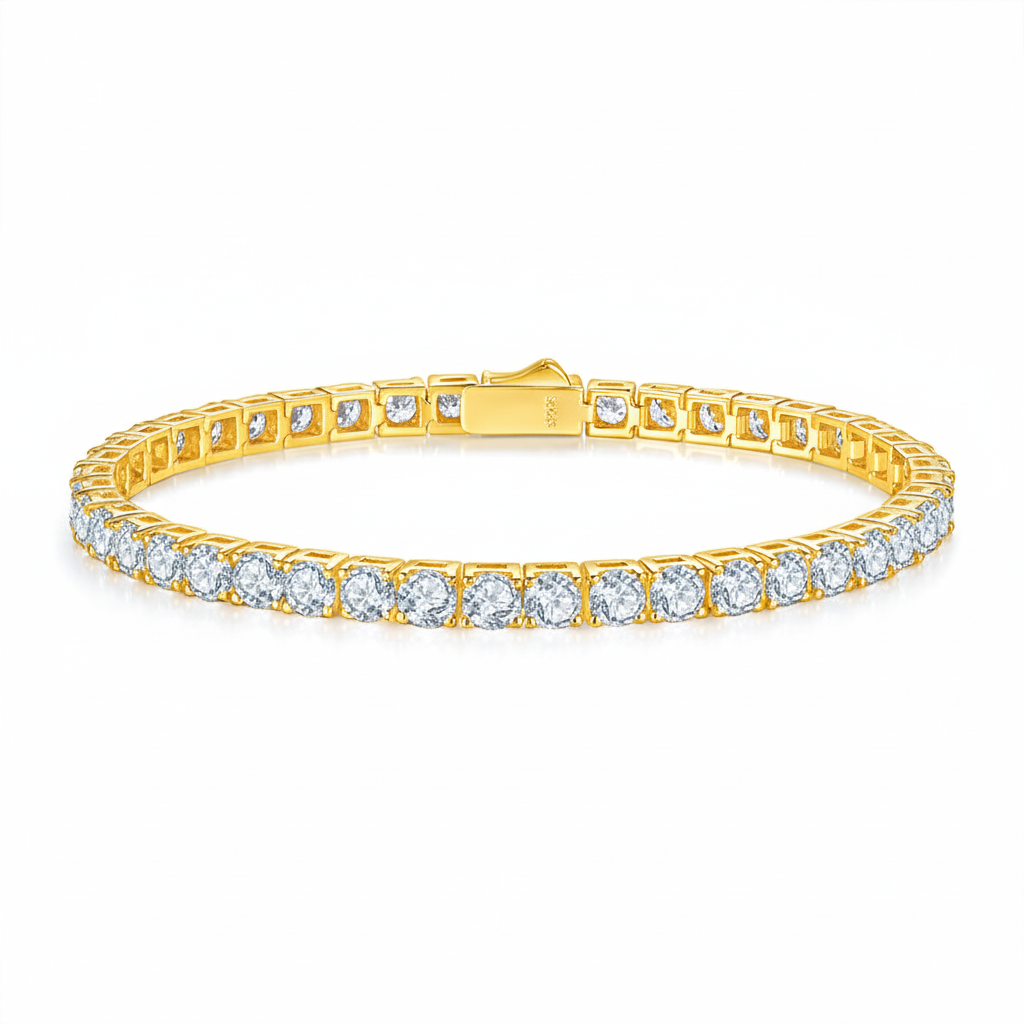 Yellow Gold Tennis Bracelet - Enhanced