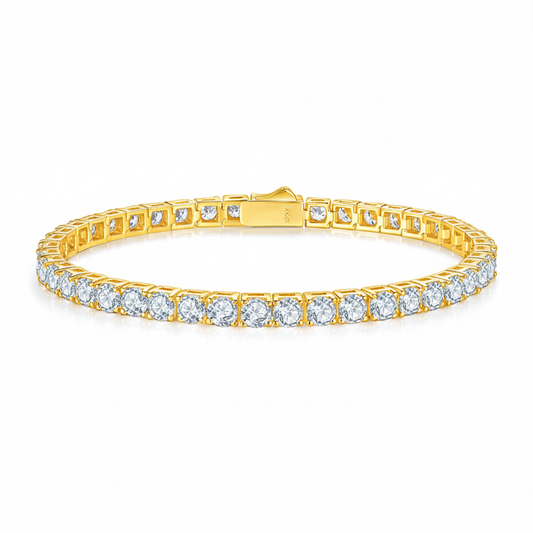 Yellow Gold Tennis Bracelet - Enhanced