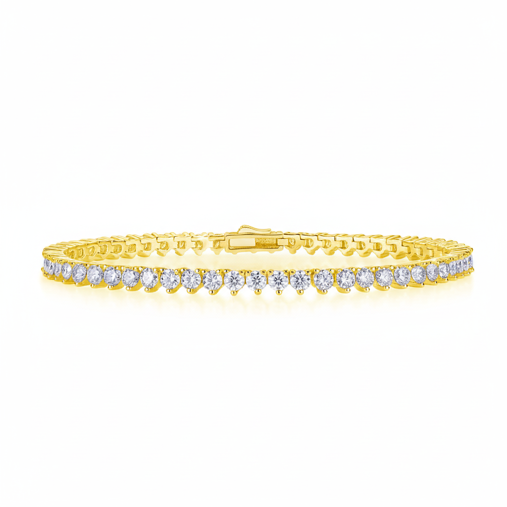 Yellow Gold Tennis Bracelet - Enhanced